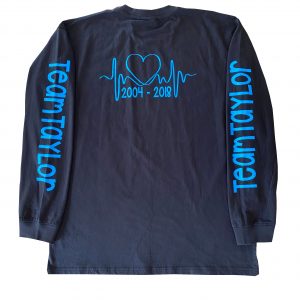 Black Team Taylor Long Sleeve Tops with Blue logo