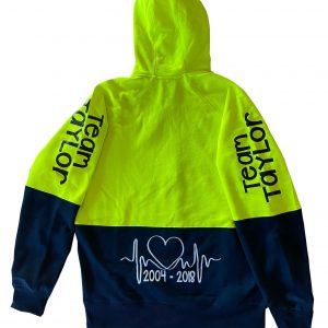 Team Taylor Yellow High Visibility Hoodie